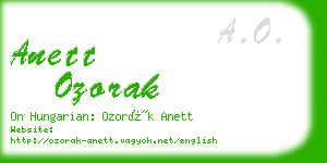 anett ozorak business card